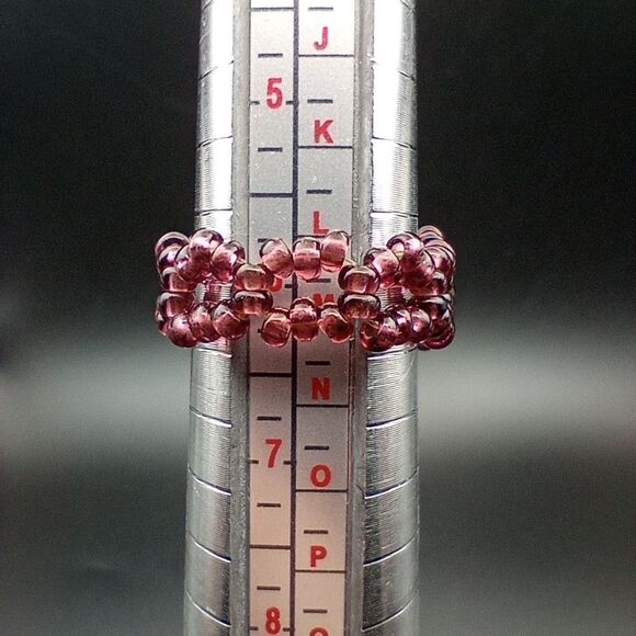 Unique ruby beaded ring Size 6 R238 - Picture 4 of 4